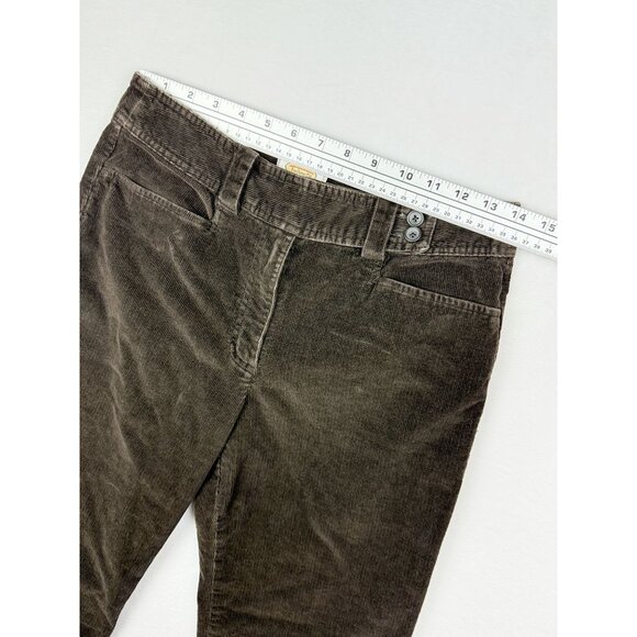 Talbots Wide Leg Stretch Corduroy Pants Size 6 Womens Brown Mid Rise (28x30) - Picture 8 of 9
